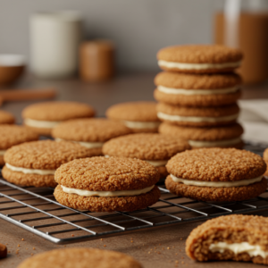 Freshly baked Churro Cheesecake Cookies cooling on a rack