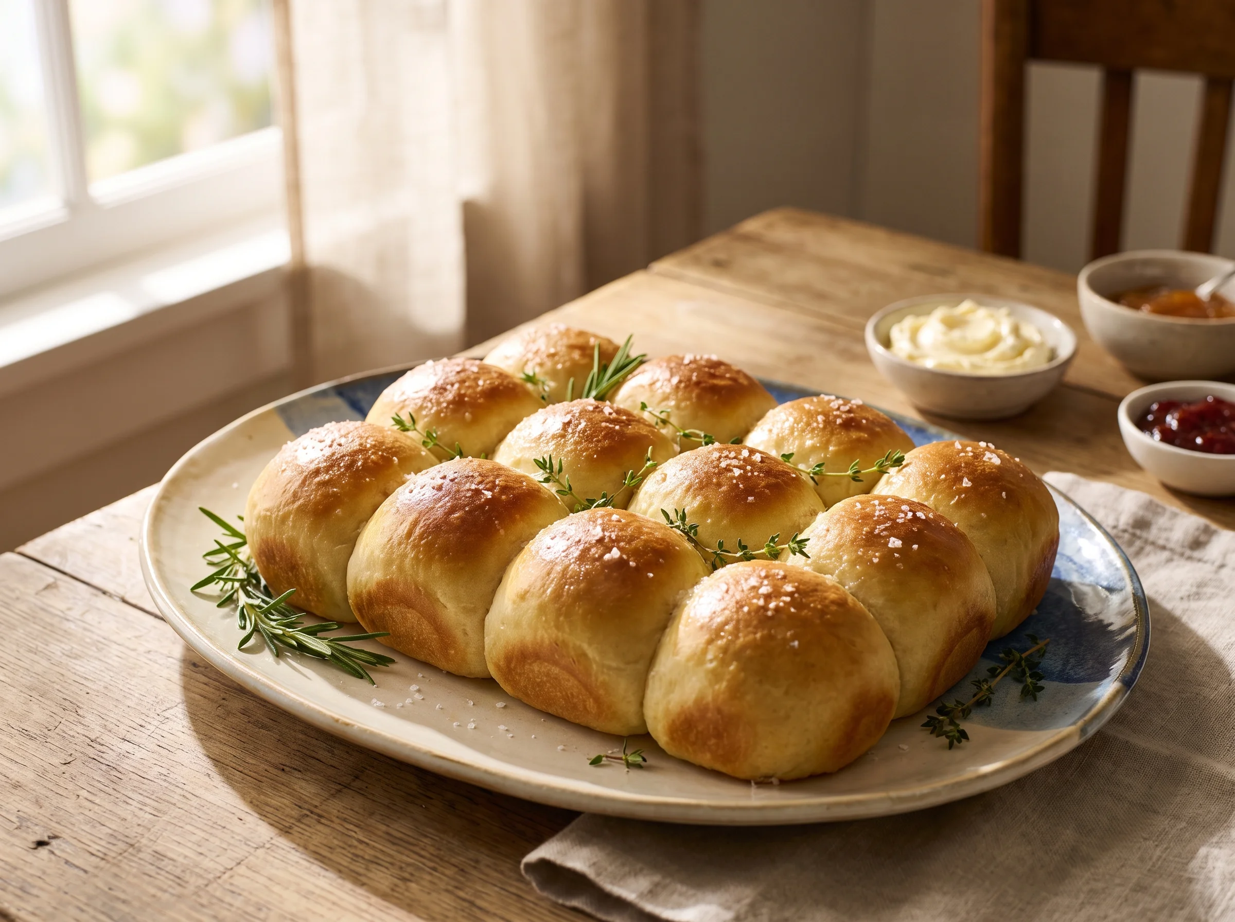 30 Minute Dinner Rolls served