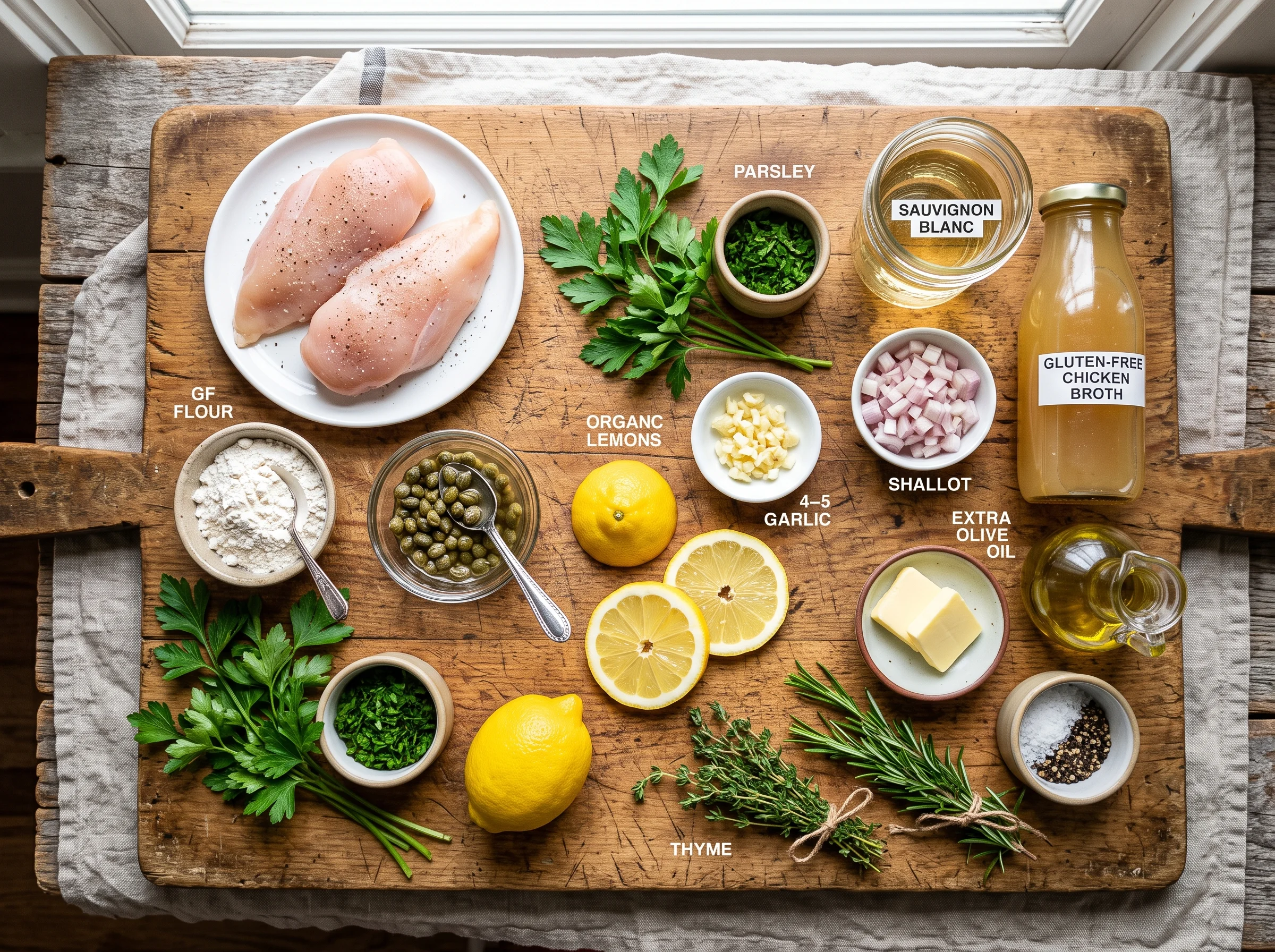 Gluten-Free Chicken Piccata ingredients