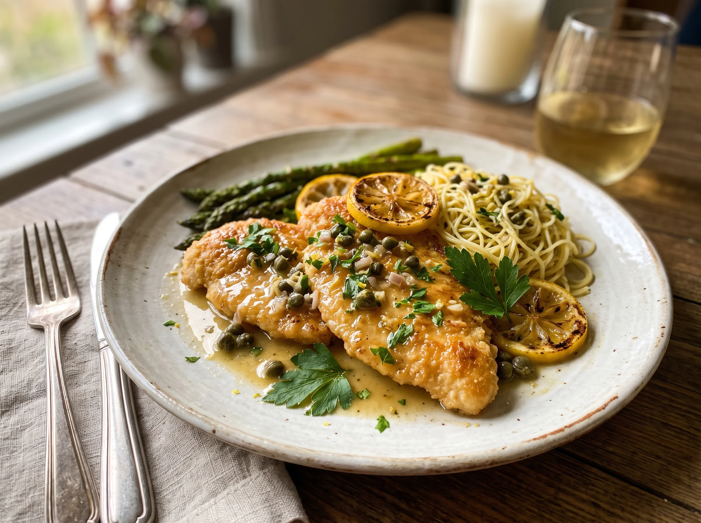 Gluten-Free Chicken Piccata served