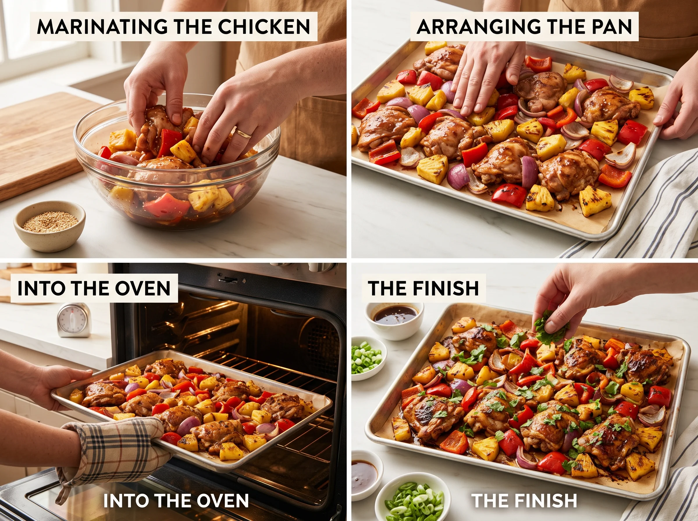 Hawaiian Chicken Sheet Pan step by step