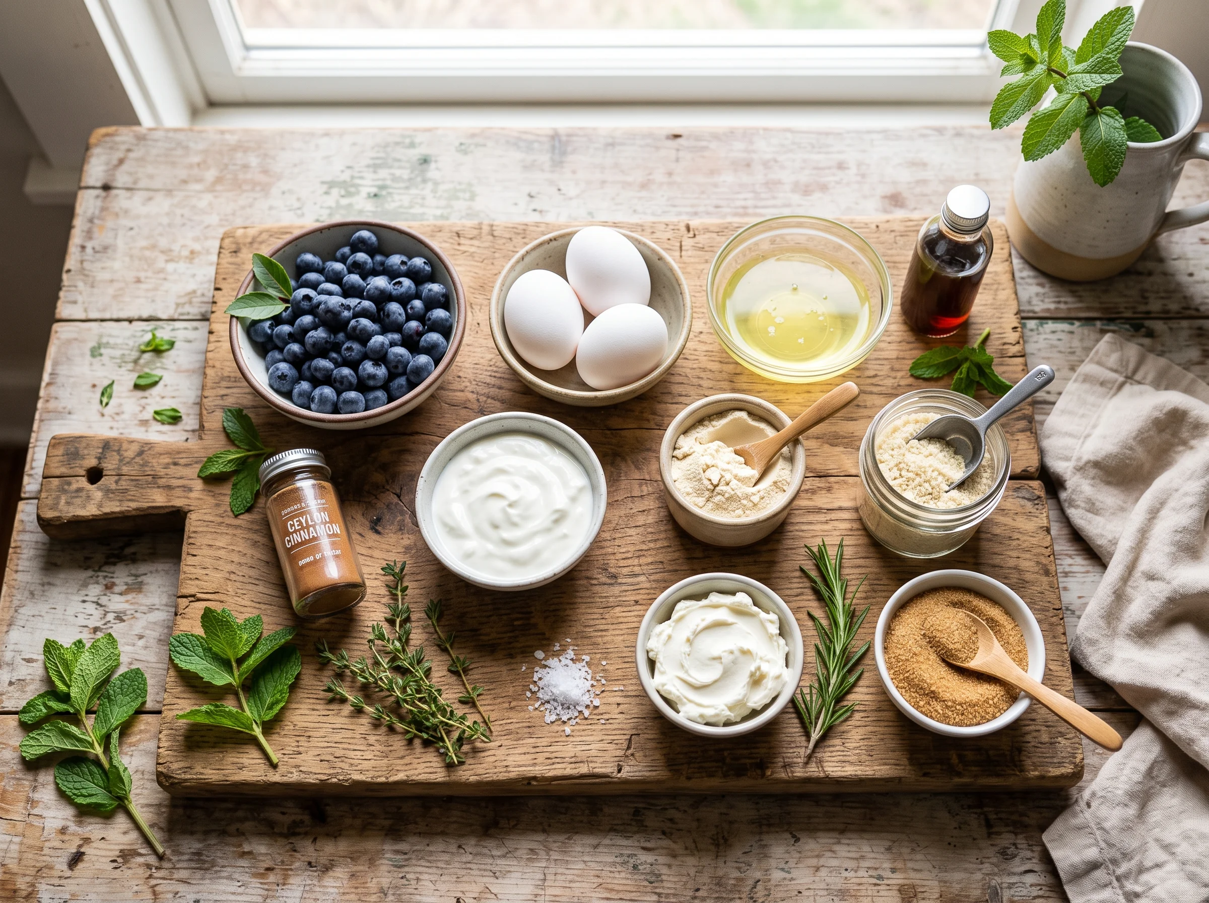 High Protein Blueberry Cloud Bread ingredients