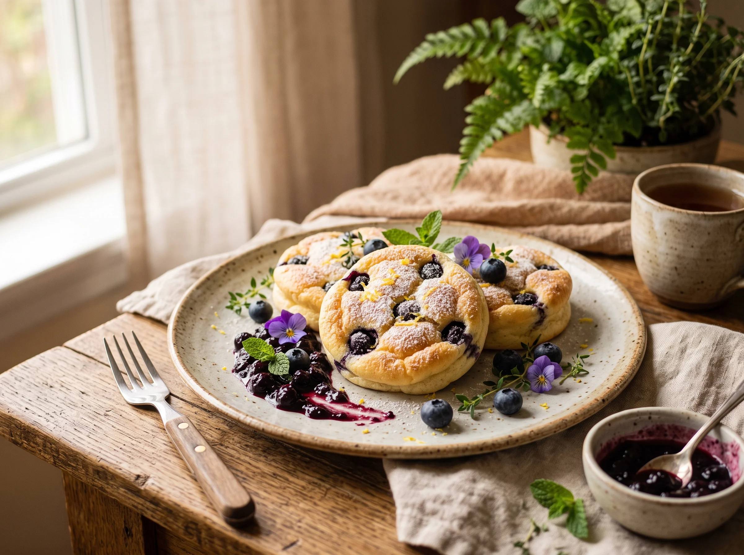 High Protein Blueberry Cloud Bread served