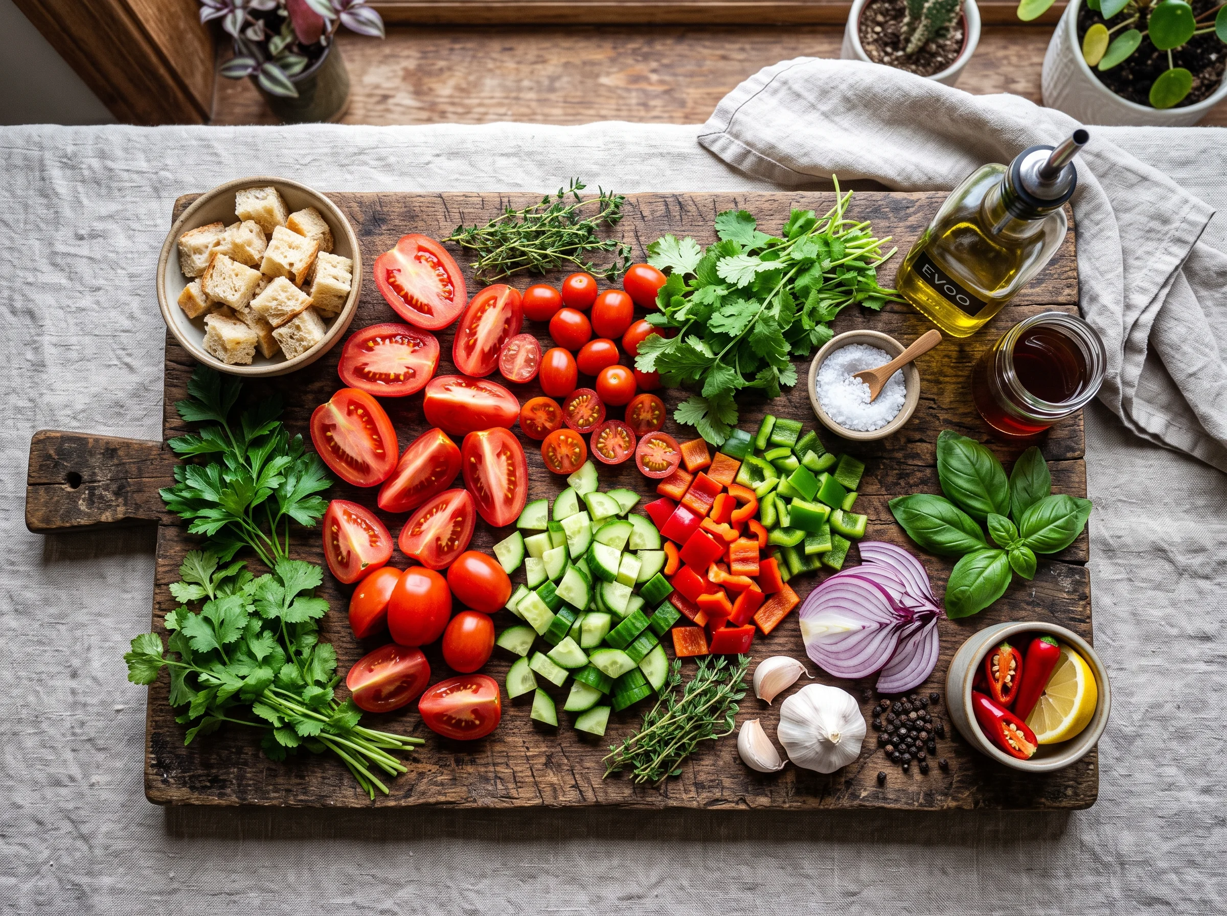 Homemade Cold Gazpacho ingredients