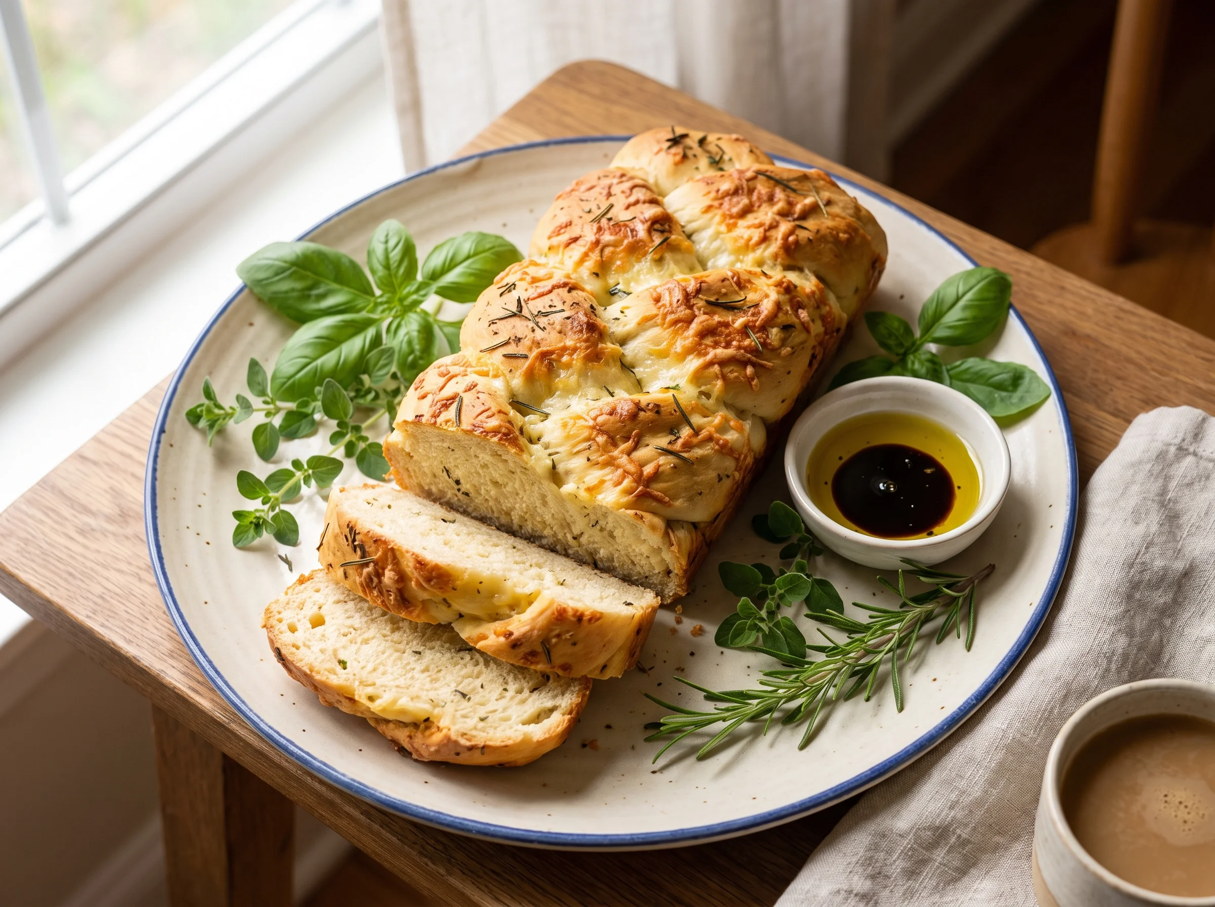 Italian Herb and Cheese Bread served