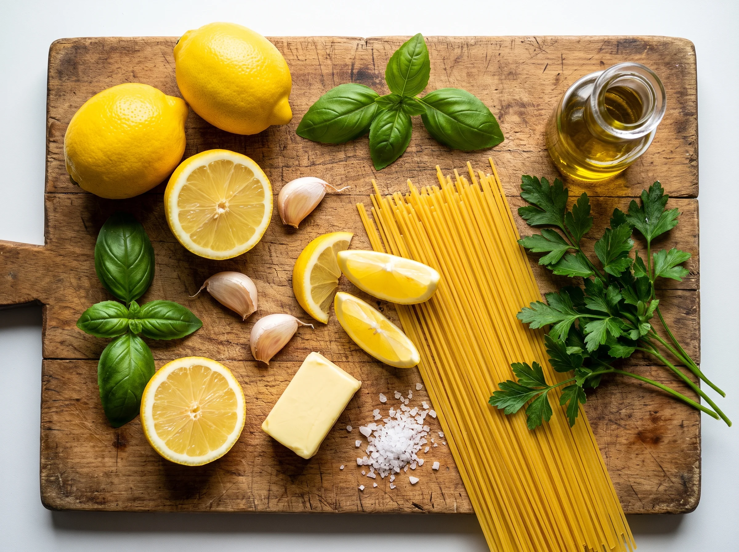 Lemon Butter Garlic Pasta ingredients