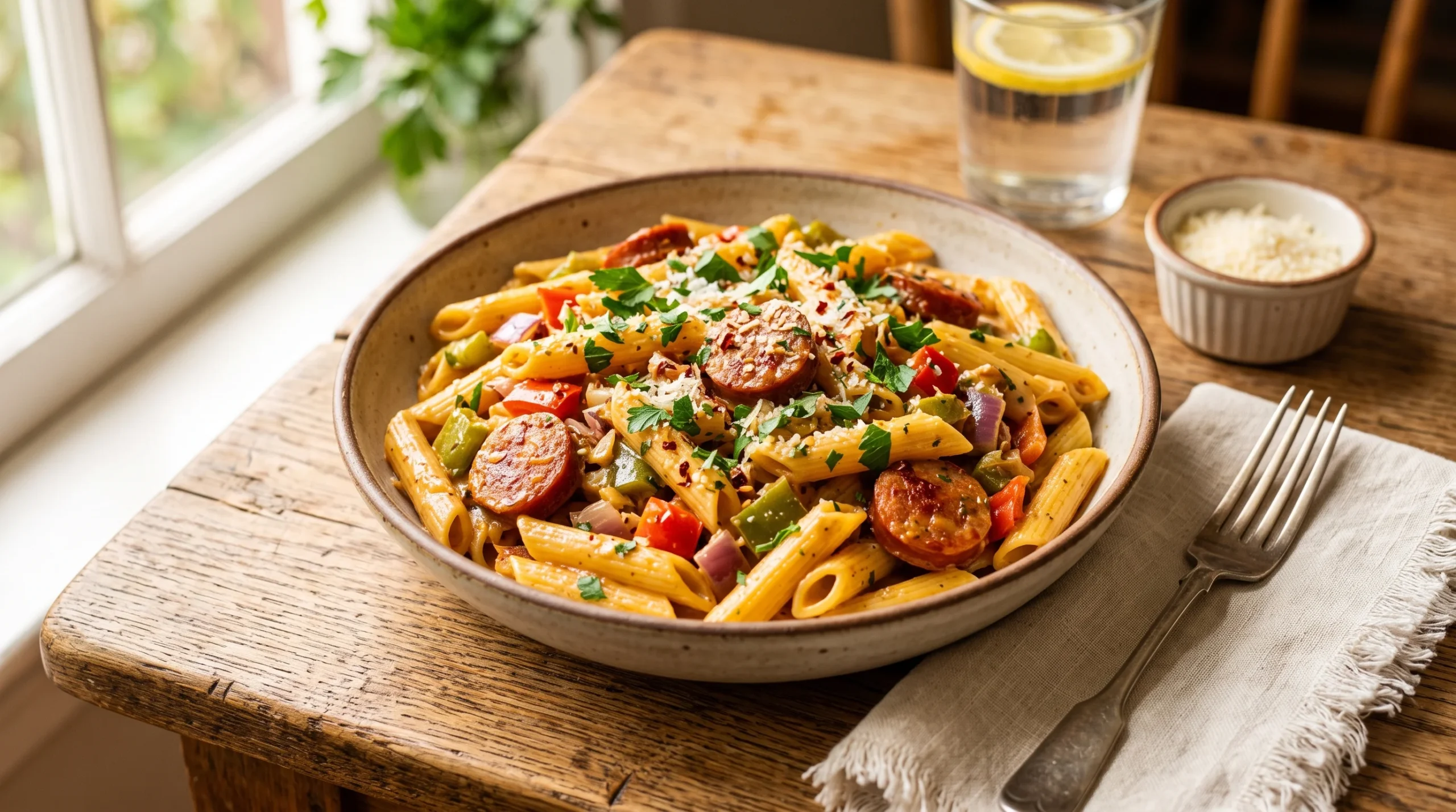 Spicy Cajun Sausage Pasta recipe